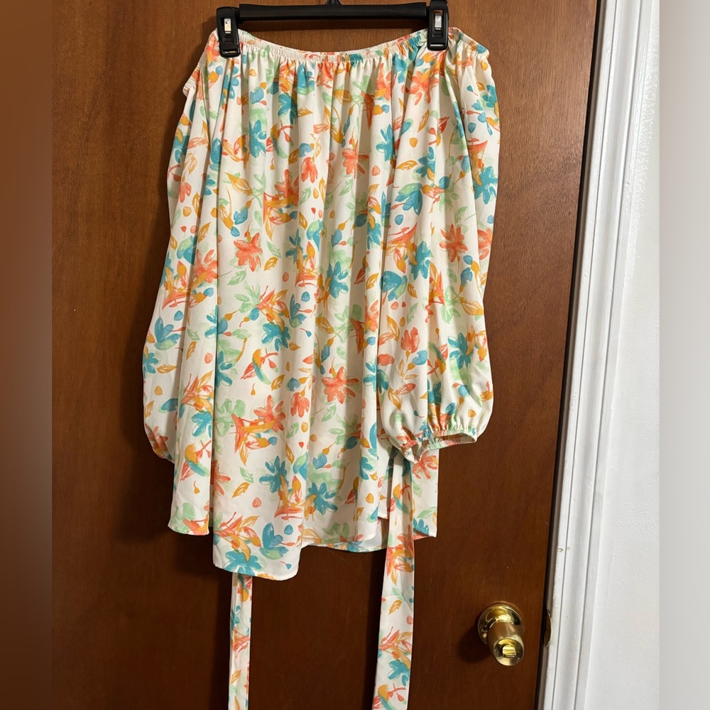 Impressions off shoulder, colorful blouse